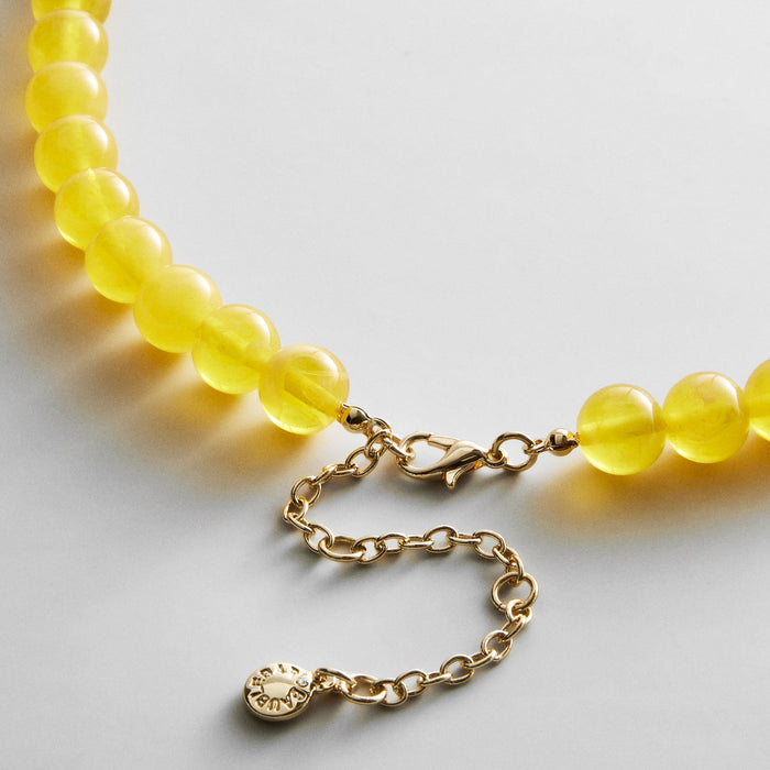 Janette Beaded Ring Necklace - Citrine
