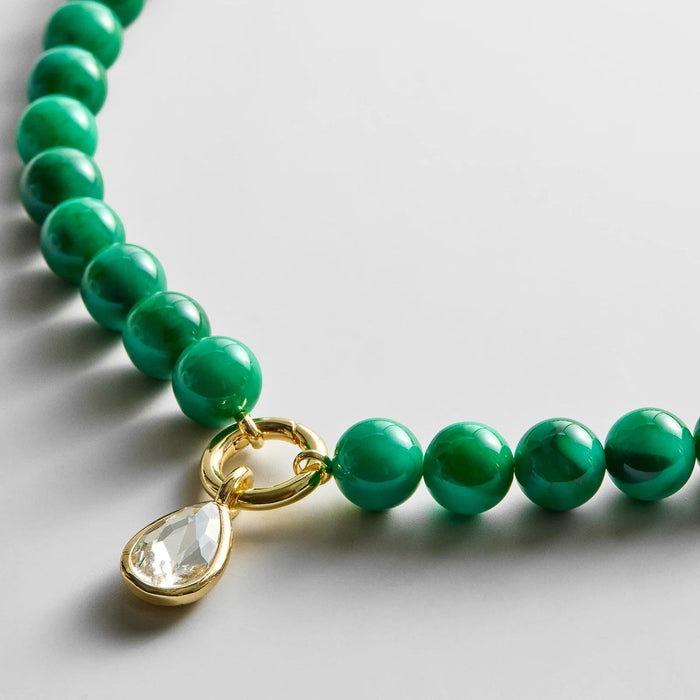 Janette Beaded Ring Necklace - Malachite