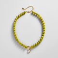 Janette Beaded Ring Necklace - Olive
