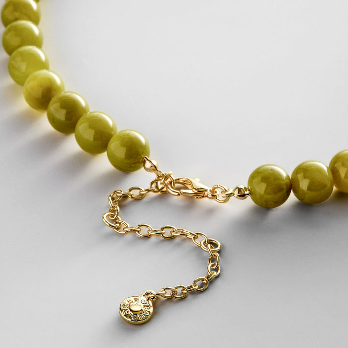 Janette Beaded Ring Necklace - Olive