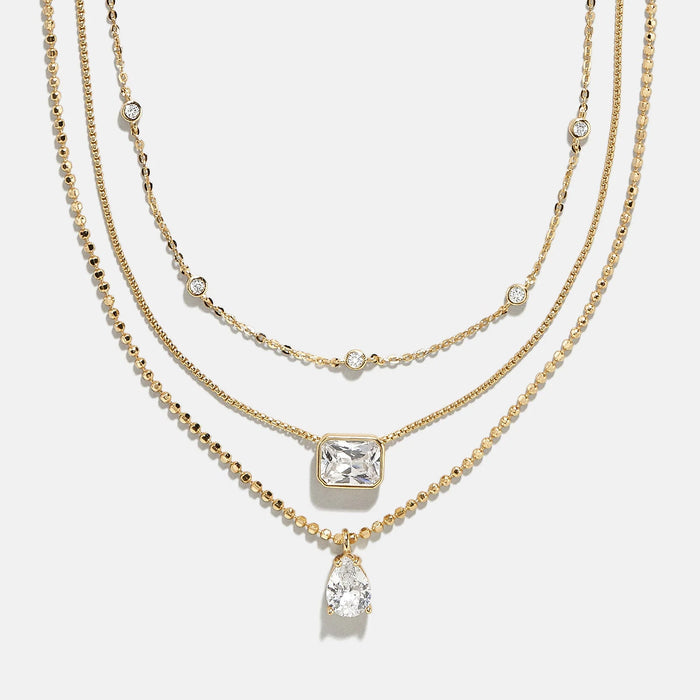 Jenna 14K Gold Layered Necklace - Jenna 14K Gold Layered Necklace