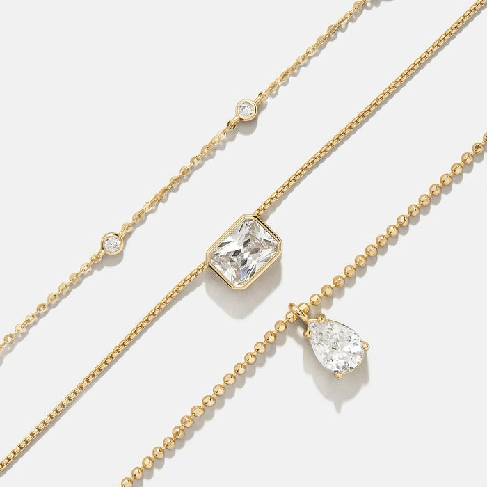 Jenna 14K Gold Layered Necklace - Jenna 14K Gold Layered Necklace