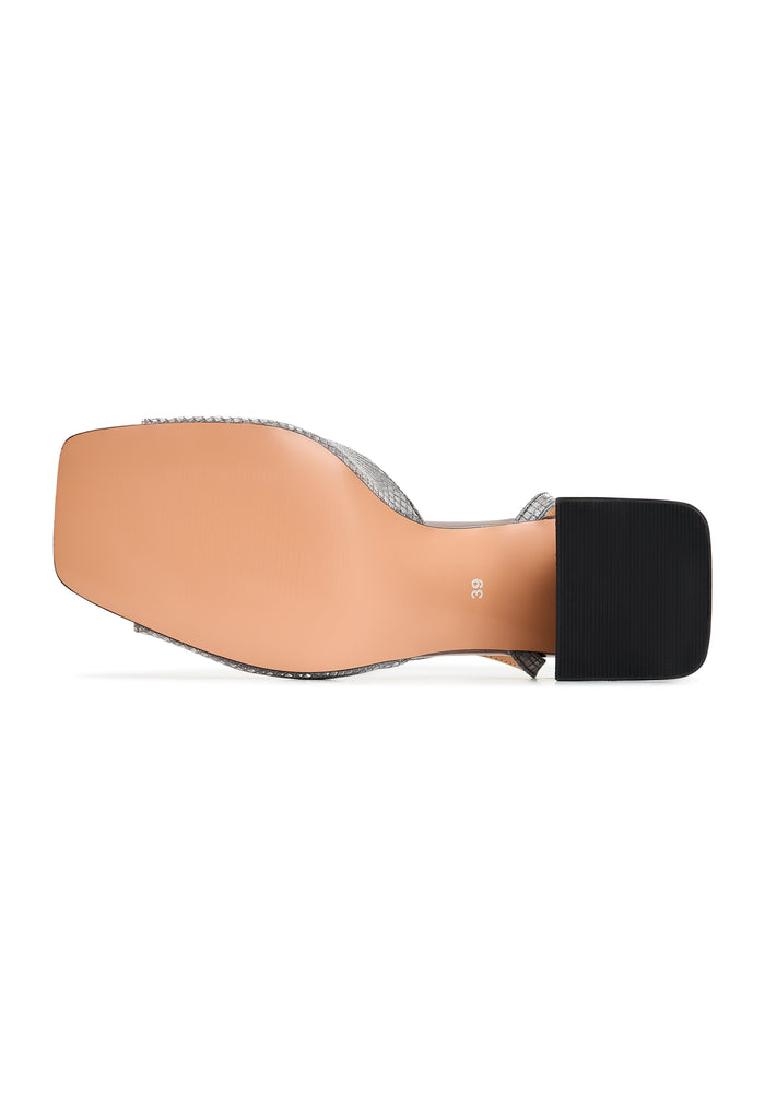 Jewel Block Heels Sandals Aura - Dark Silver