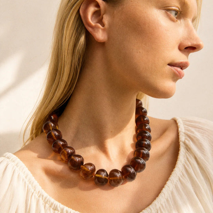 Joan Semi-Precious Necklace - Smoky Quartz