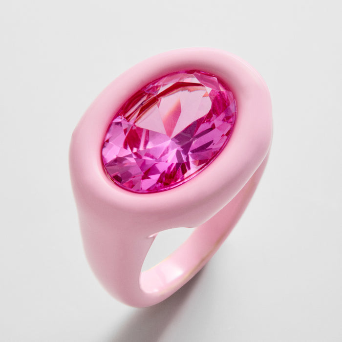 Joy Pop Cubic Zirconia Ring - Fuschia/Light Pink