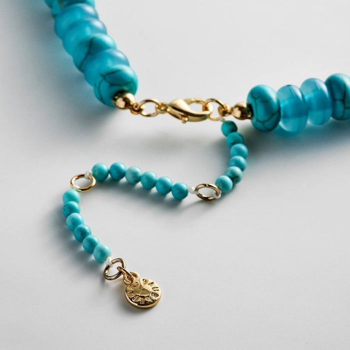 Joyce Semi-Precious Beaded Necklace - Turquoise Bead