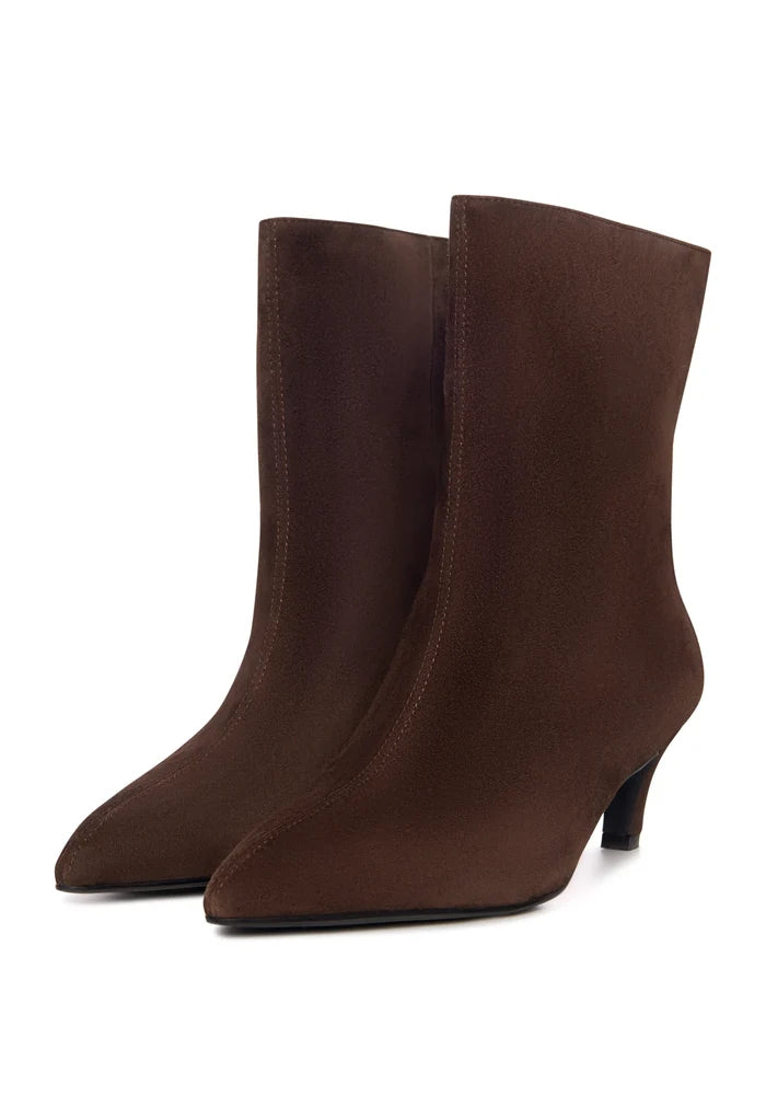 Kitten Heel Ankle Boots Dolly - Brown