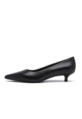 Kitten Heel Pointed Pumps - Black
