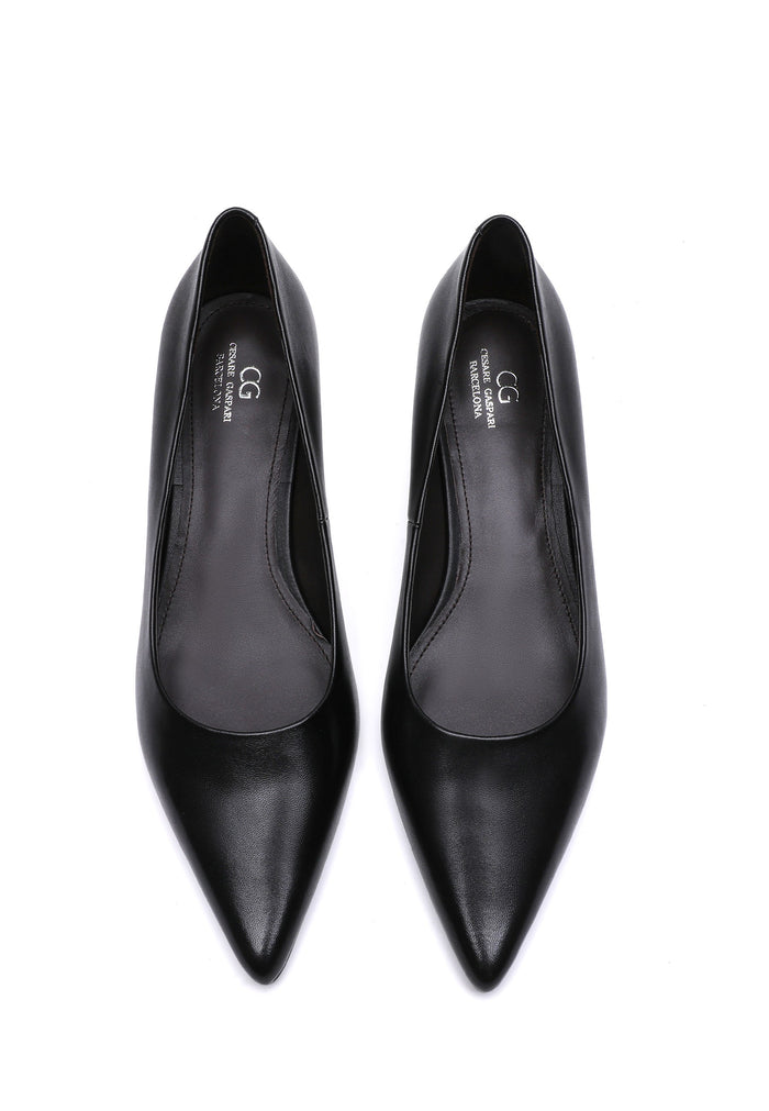 Kitten Heel Pointed Pumps - Black