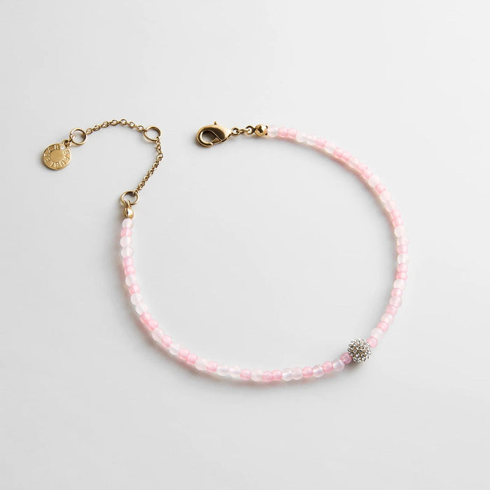 Kyanna Semi-Precious Waterproof Anklet - Rose Quartz