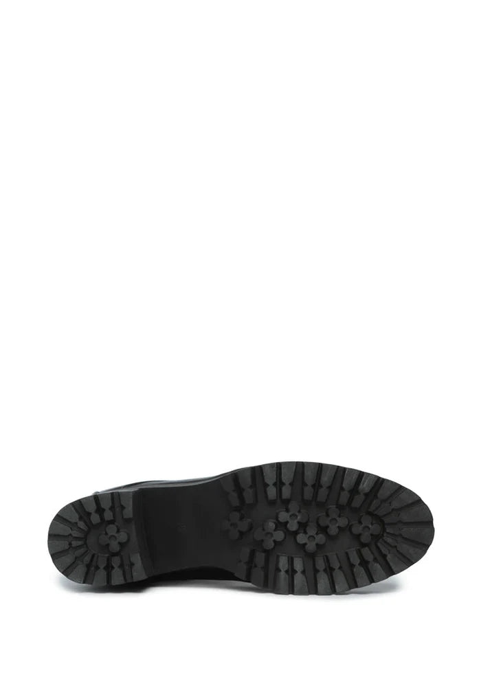 Lace-Up Ankle Boots with Heel - Black