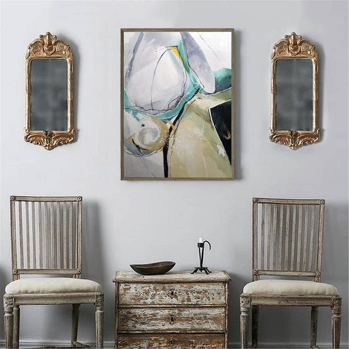 Extra Large Abstract Geometric Painting Acrylic Large Artwork For Living Room