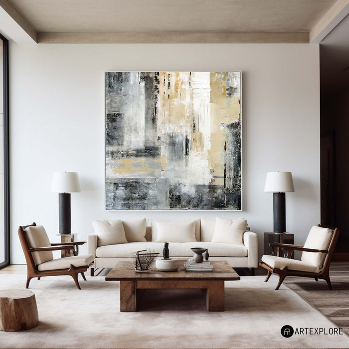 Abstract Acrylic City Skyline Painting Abstract Cityscape Painting York Painting