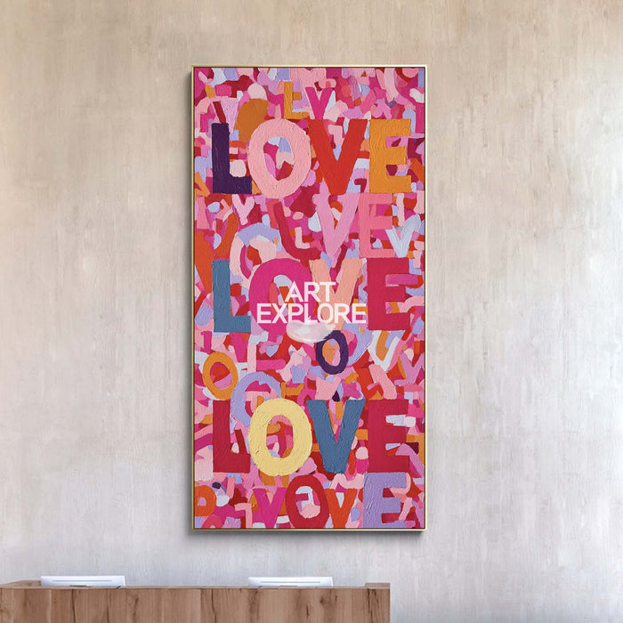 Modern Love & Happiness Art - Bold Textured Oil Painting for Home | ArtExplore