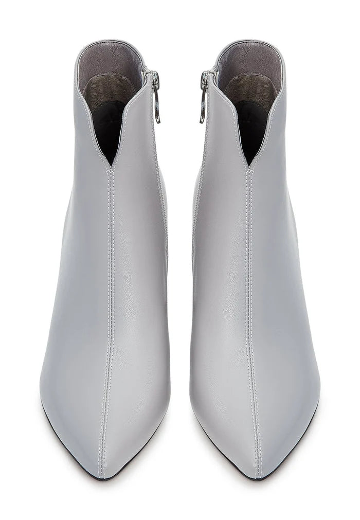 Leather Ankle Boots - Grey