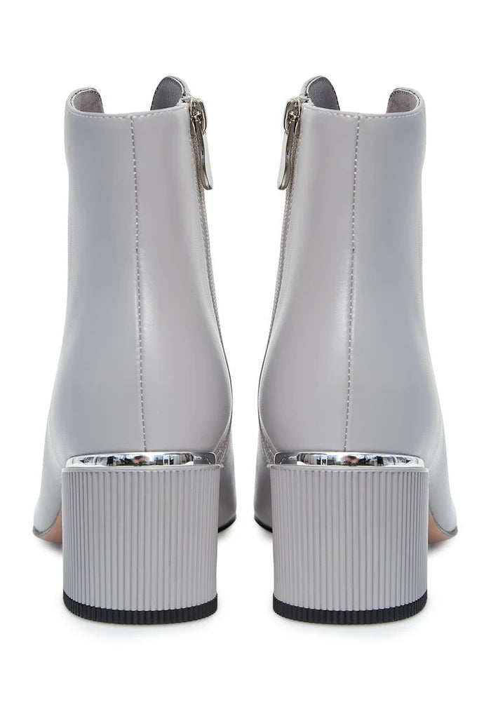 Leather Ankle Boots - Grey