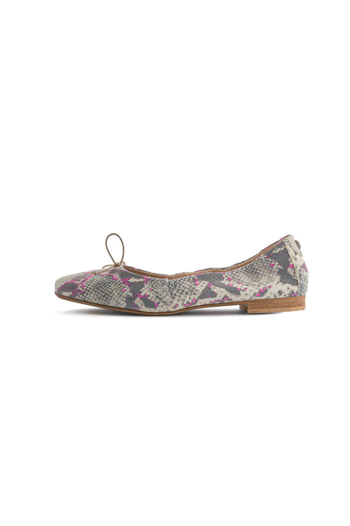 Leather Ballet Flats – Snake Print