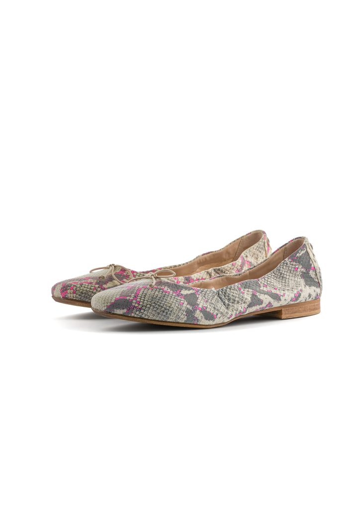 Leather Ballet Flats – Snake Print