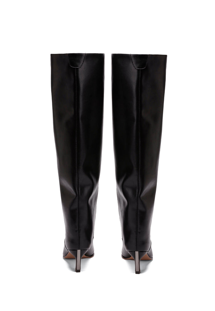 Leather Block Heel Boots