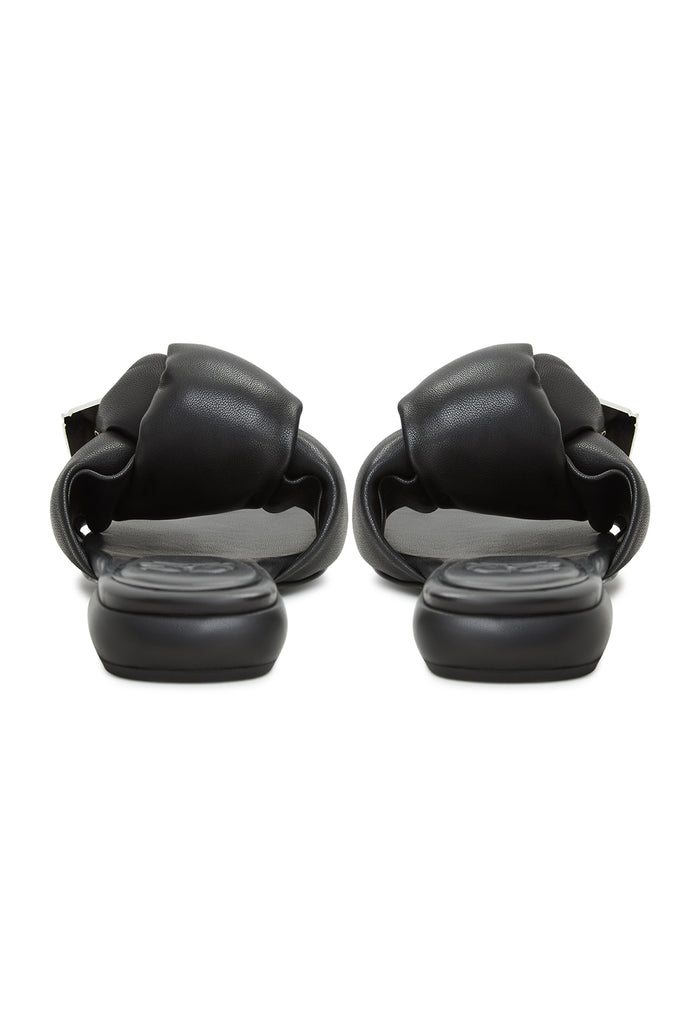 Leather Block Heeled Slippers Maite