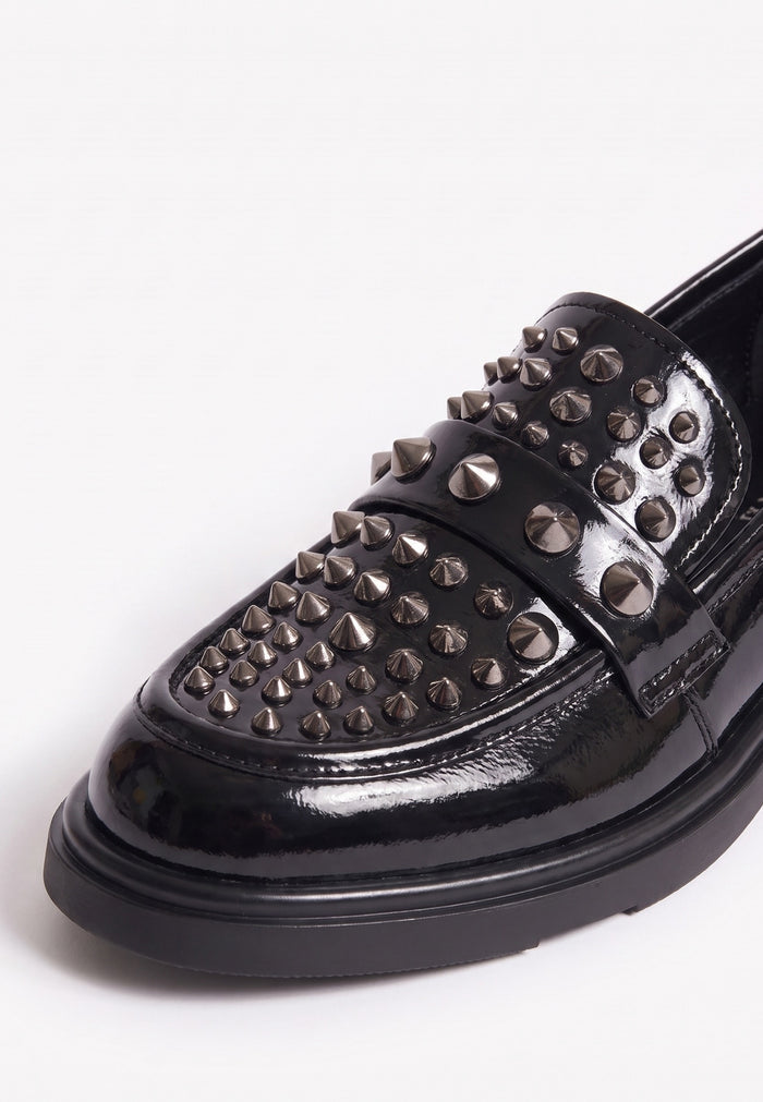 Leather Loafers Rockstar - Black