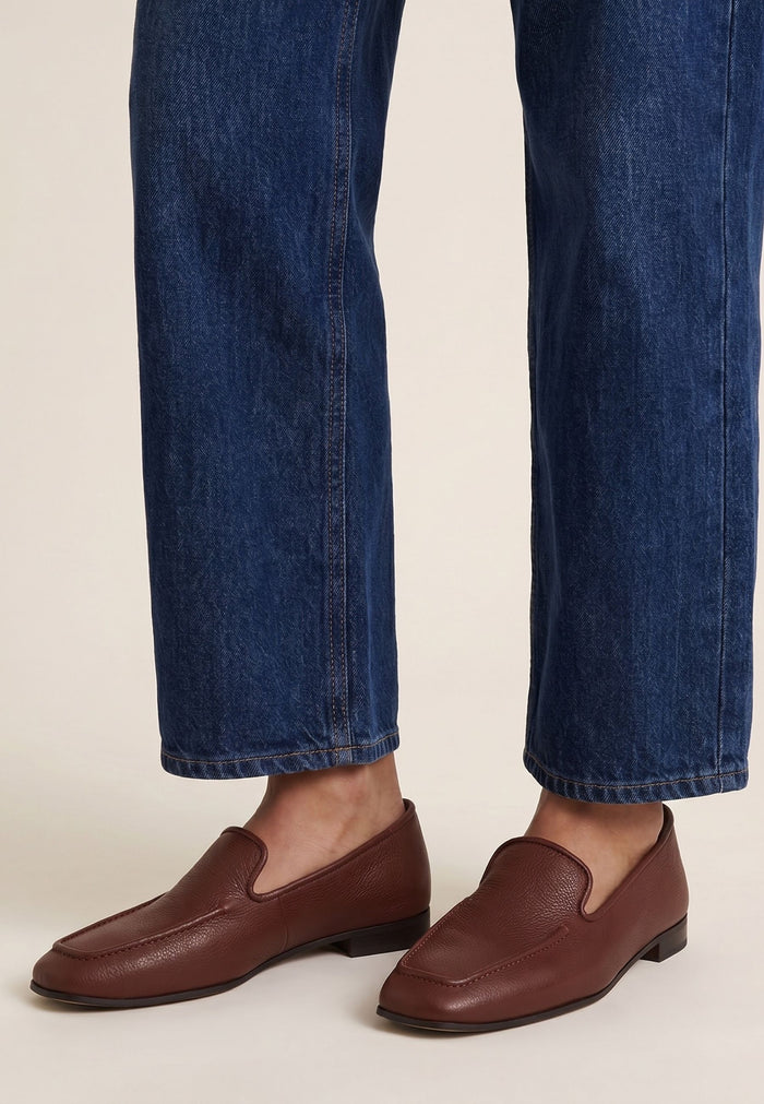 Leather Luxe Slip-Ons - Bordeaux