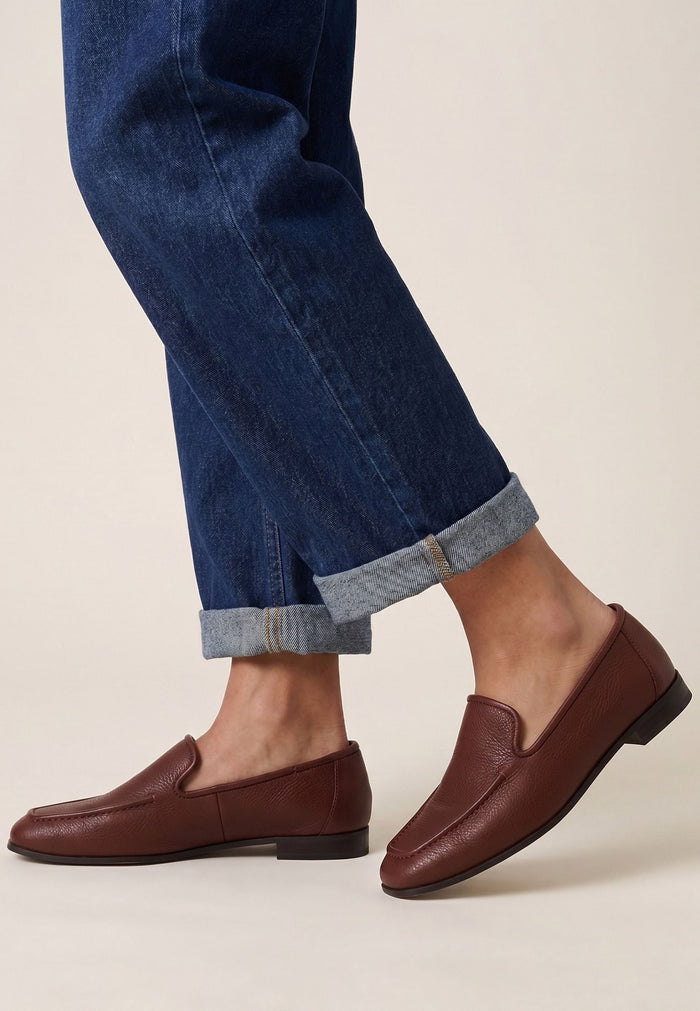 Leather Luxe Slip-Ons - Bordeaux
