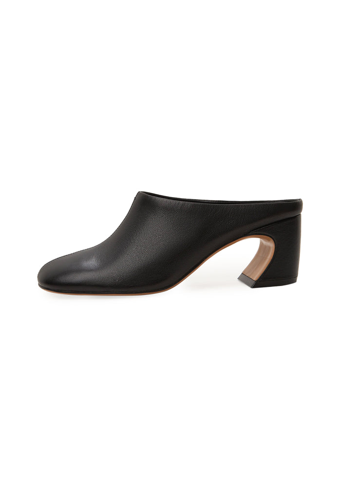Leather Mule Pumps – Black