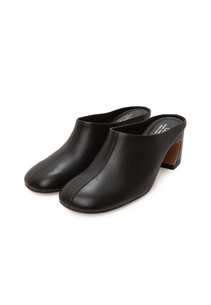 Leather Mule Pumps – Black