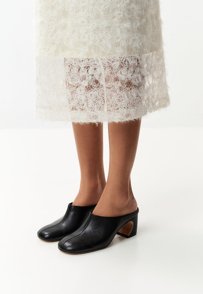 Leather Mule Pumps – Black