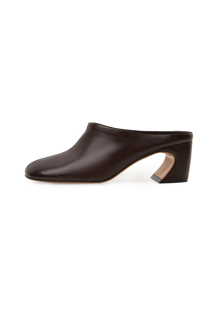 Leather Mule Pumps – Brown