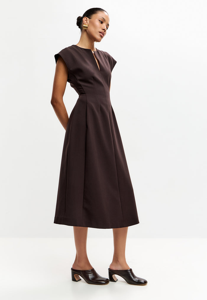 Leather Mule Pumps – Brown
