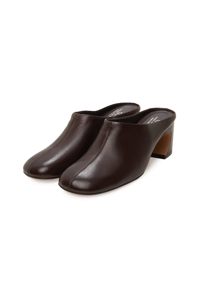 Leather Mule Pumps – Brown