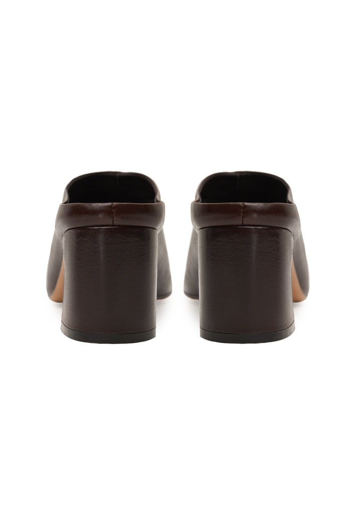 Leather Mule Pumps – Brown