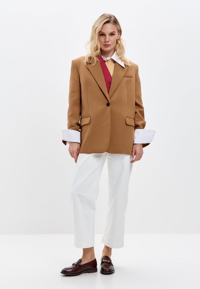 Leather Platform Loafers Olya - Brown
