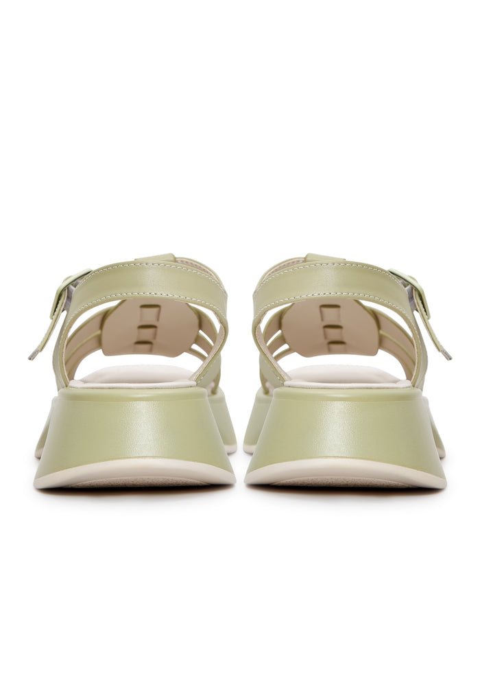 Leather Platform Sandals Joanna - Green