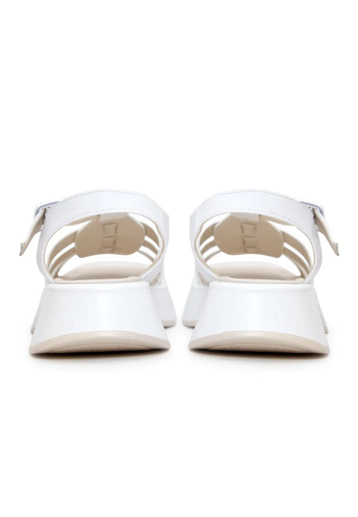 Leather Platform Sandals Joanna - White