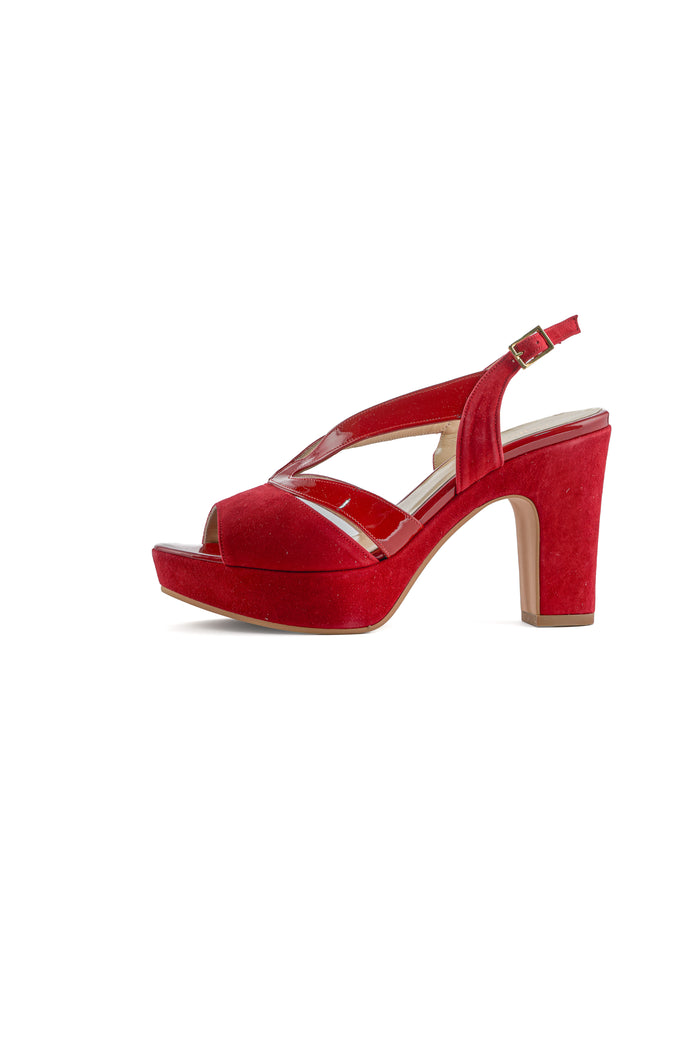 Leather Platform Sandals – Red