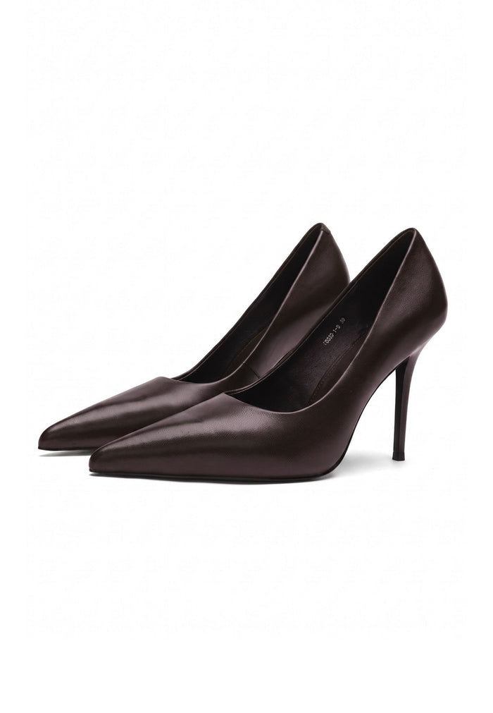 Leather Pointed Pumps - Plum Violet