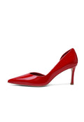 Leather Pointed Pumps - Red