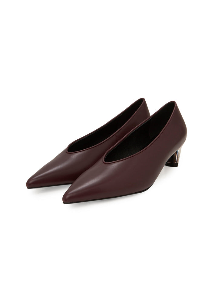 Leather Pumps Di – Burgundy