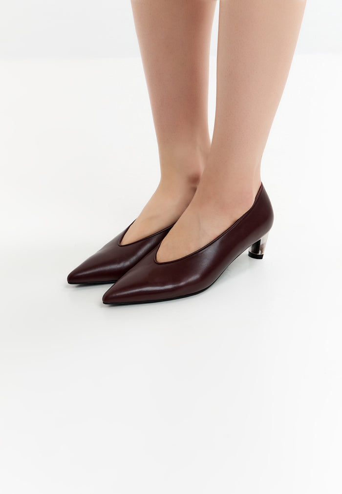 Leather Pumps Di – Burgundy