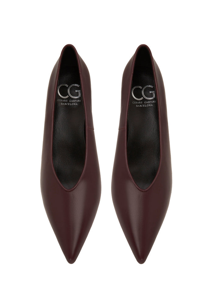 Leather Pumps Di – Burgundy