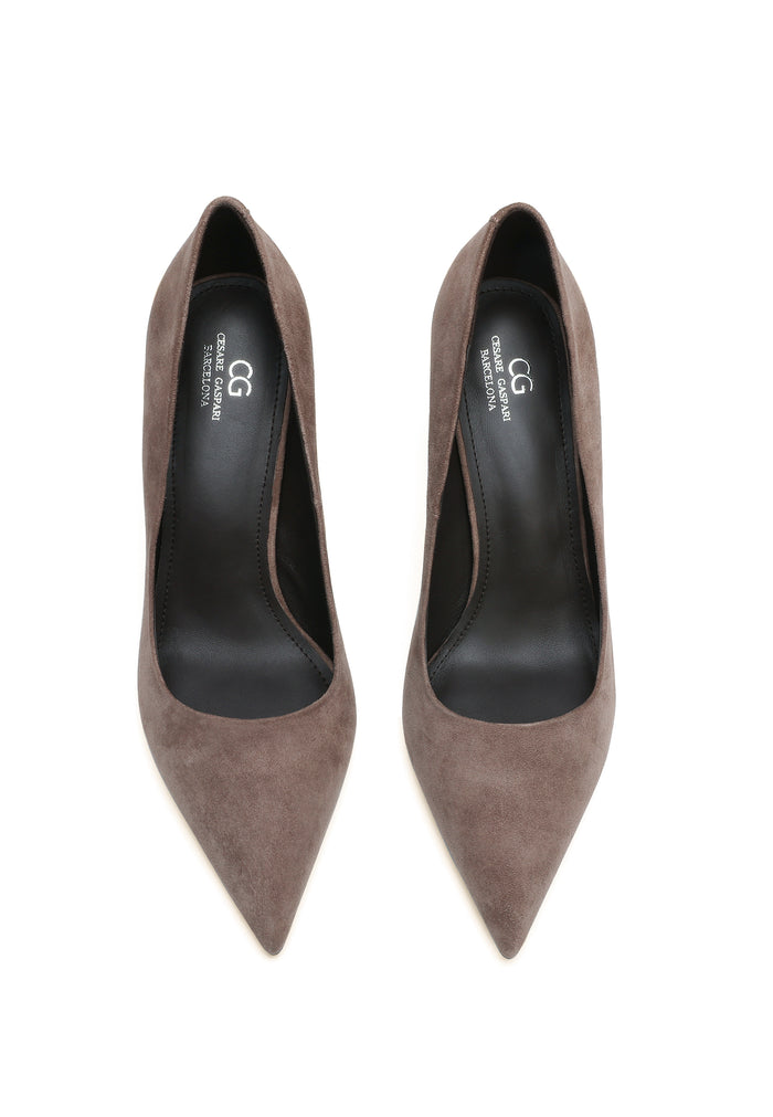 Leather Stiletto Heels - Beige suede