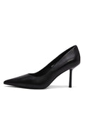 Leather Stiletto Heels - Black