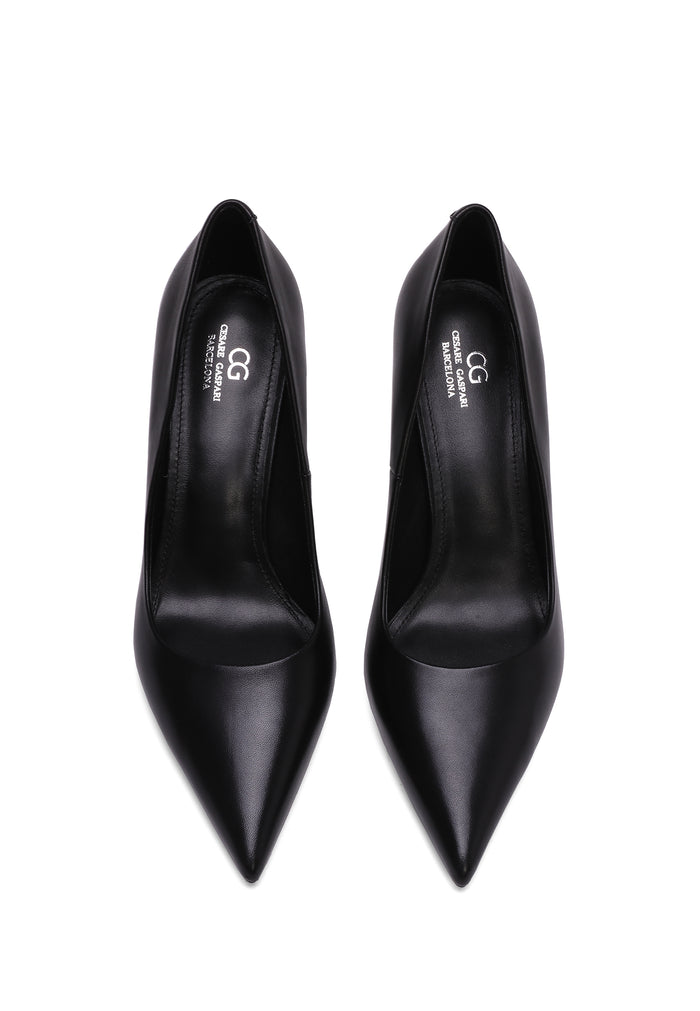 Leather Stiletto Heels - Black
