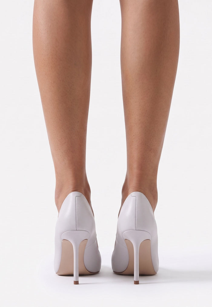 Leather Stiletto Heels - Milky