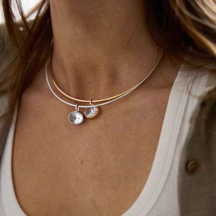 Lexi Crystal Collar Necklace - Silver