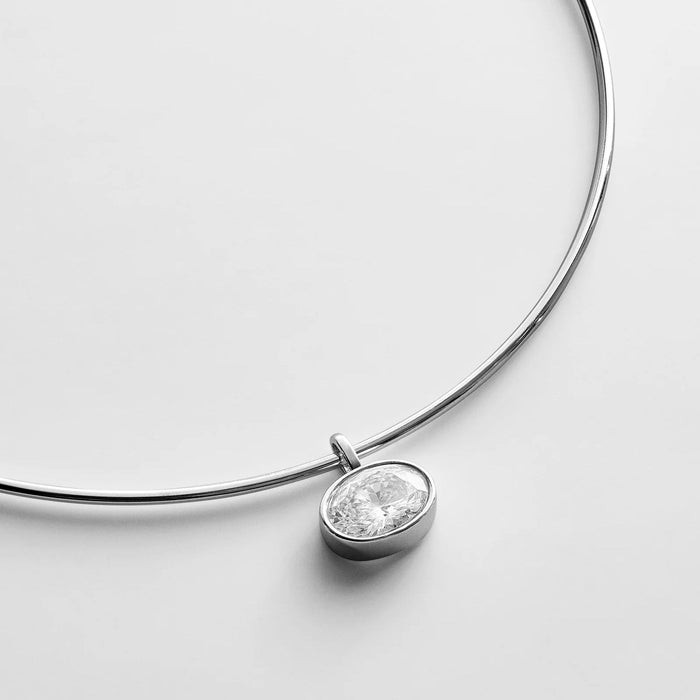 Lexi Crystal Collar Necklace - Silver