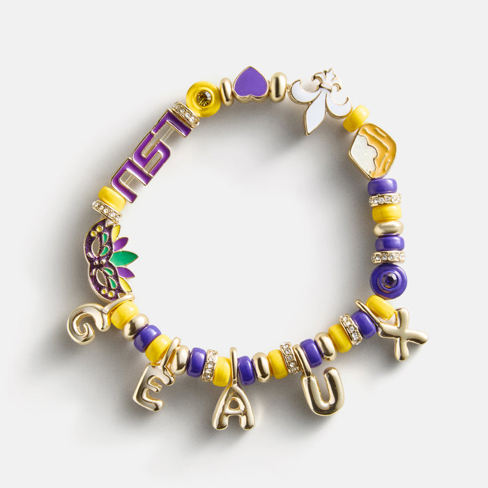 Louisiana State University Beaded Charm Bracelet - Louisiana State University